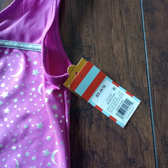 NWT Girls' Gymnastics Celestial Pull-On Leotard - Cat & Jack Magenta - Picture 2 of 5
